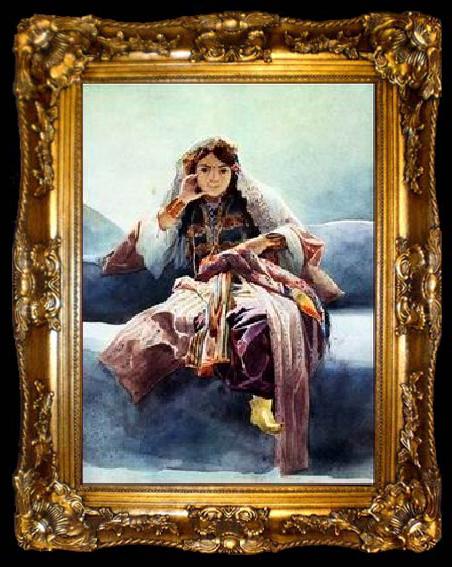 framed  unknow artist Arab or Arabic people and life. Orientalism oil paintings  305, ta009-2